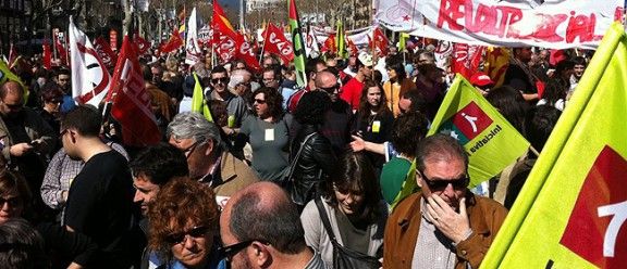 Mnifestació a Barcelona contra la reforma laboral