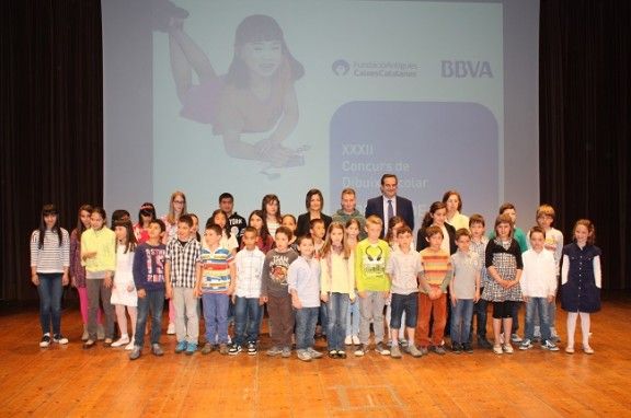 Acte de lliurament de premis de l'edició d'enguany del 32è Concurs de Dibuix Escolar que convoca la Fundació Caixes Catalanes i el BBVA