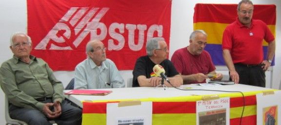 Alguns dels militants del PSUC van recordar el primer miting del PSUC a Terrassa