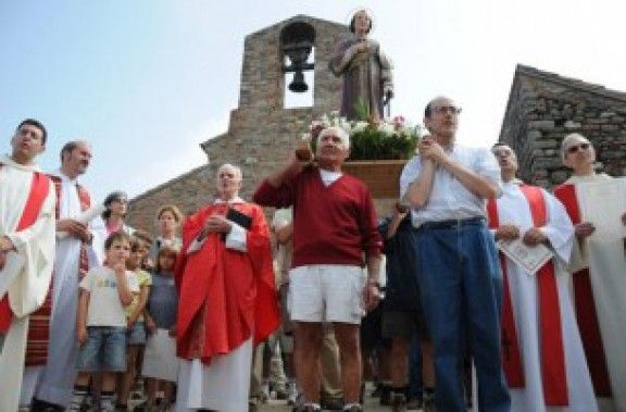 Un moment de la missa de la Festa de Sant Llorenç