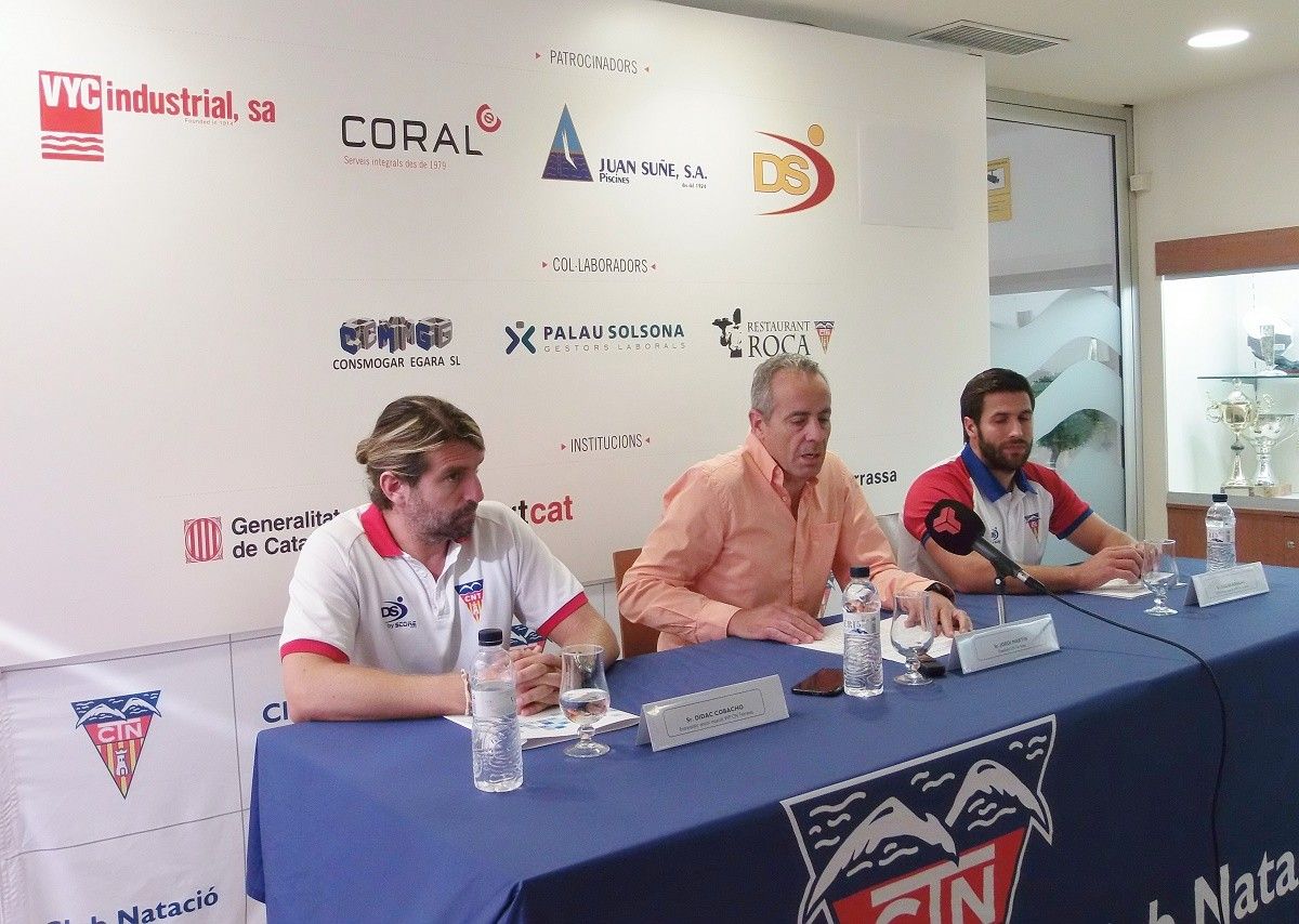 Cobacho, Martín i Aguilar, en la roda de premsa prèvia a l'Euro Cup.