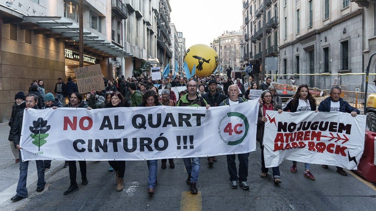 Una manifestació contra el Quart Cinturó