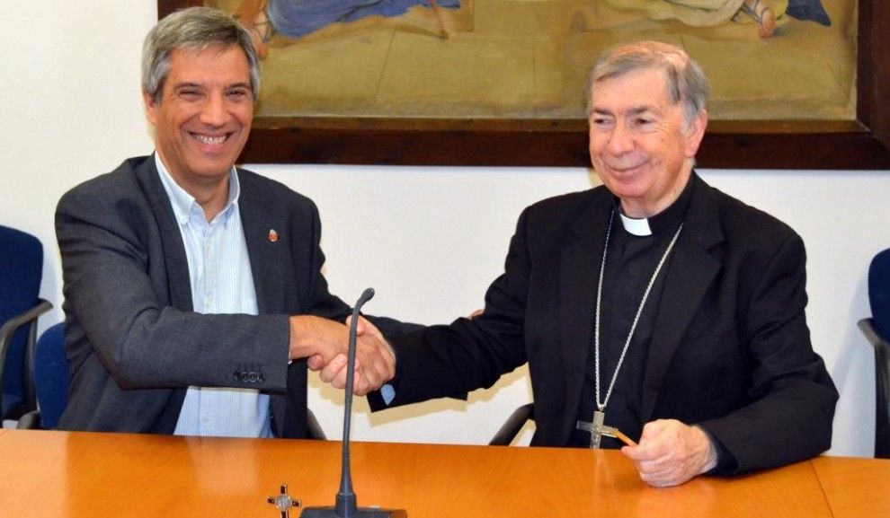 El Bisbe de Lleida i el Director Gerent de Sant Joan de Déu 