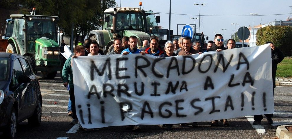 Imatge de la protesta contra el Mercadona a Mollerussa