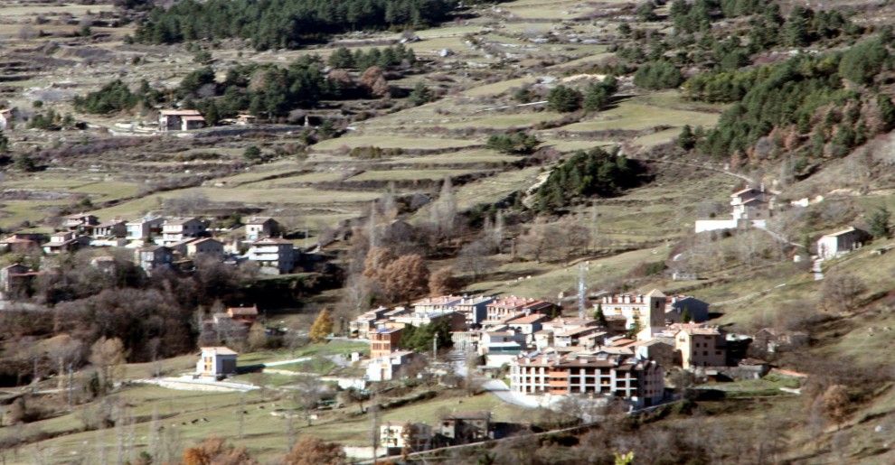 Pla general del municipi de Saldes, als peus del Pedraforca