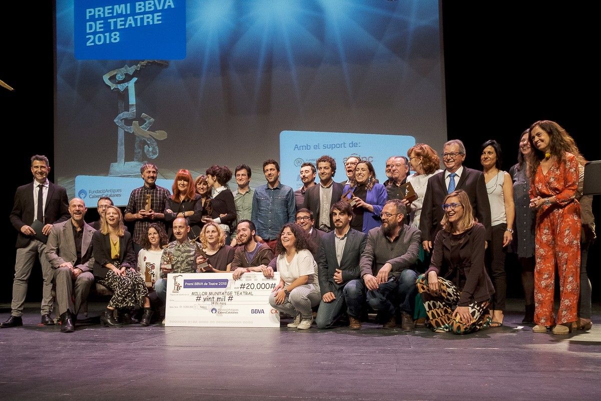 Tots els guardonats del Premi BBVA de Teatre 2018.