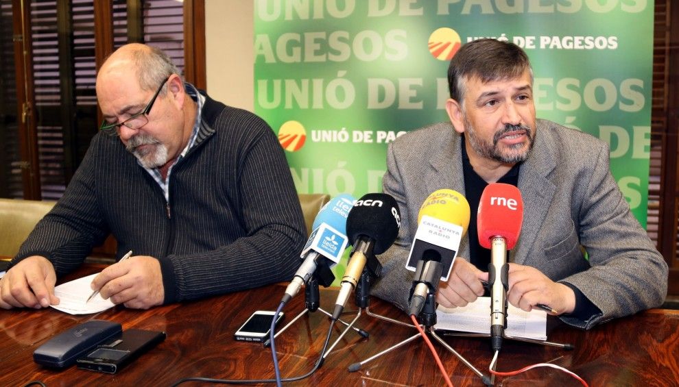 El coordinador del Lleida, Jaume Pedrós, amb el responsable nacional, Joan Caball