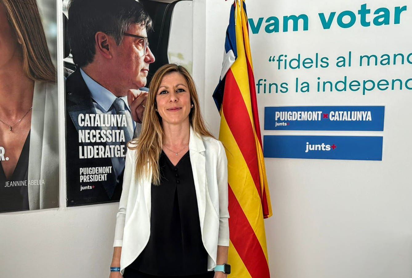Jeannine Abella a la  seu de Junts per Catalunya de Lleida