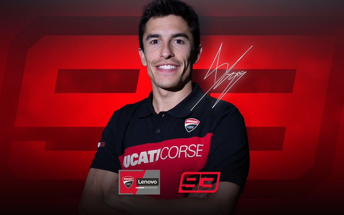 Marc Márquez, en l'anunci del fitxatge per Ducati