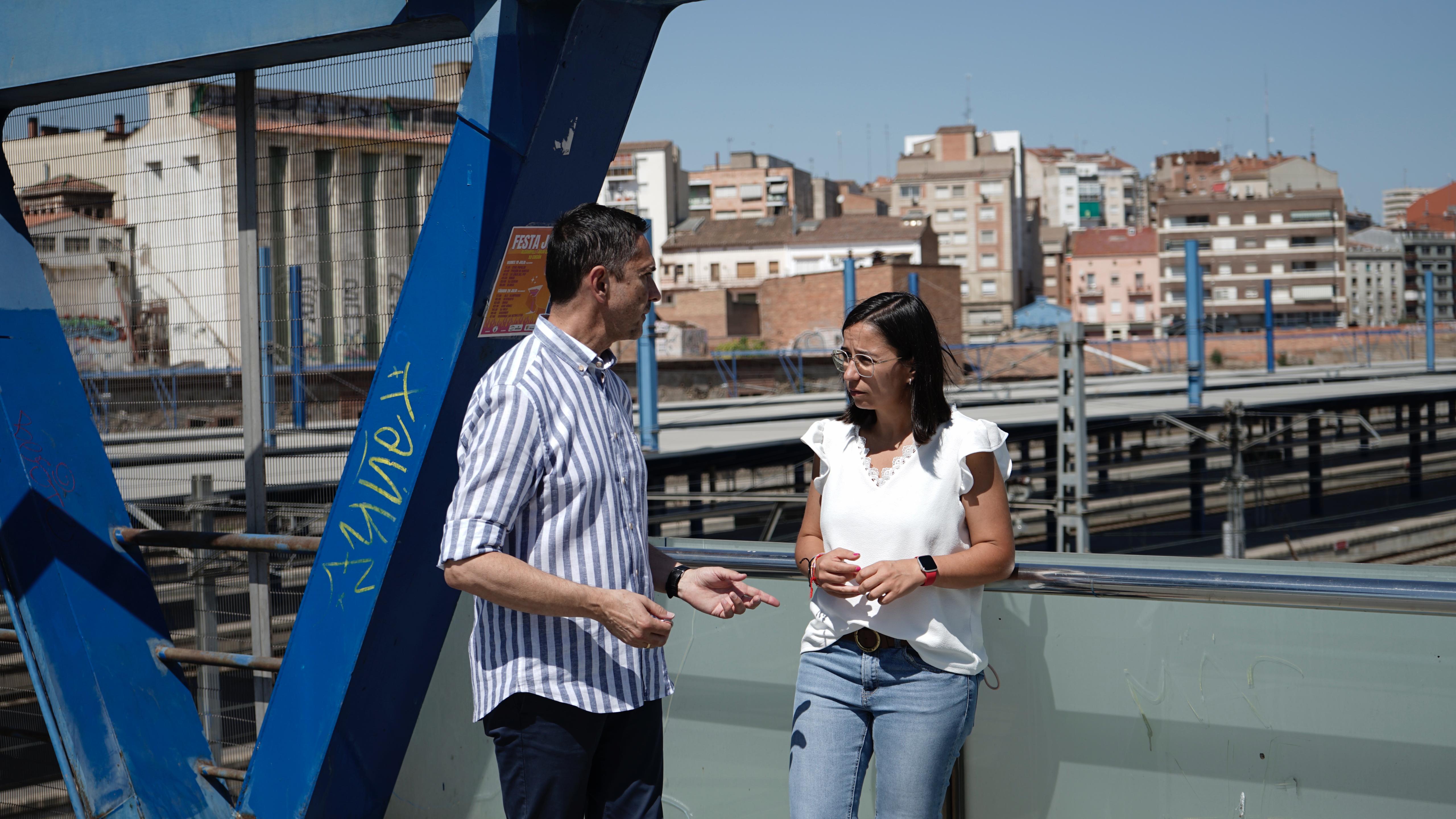 Jordina Freixanet a la zona del Pla de l'Estació