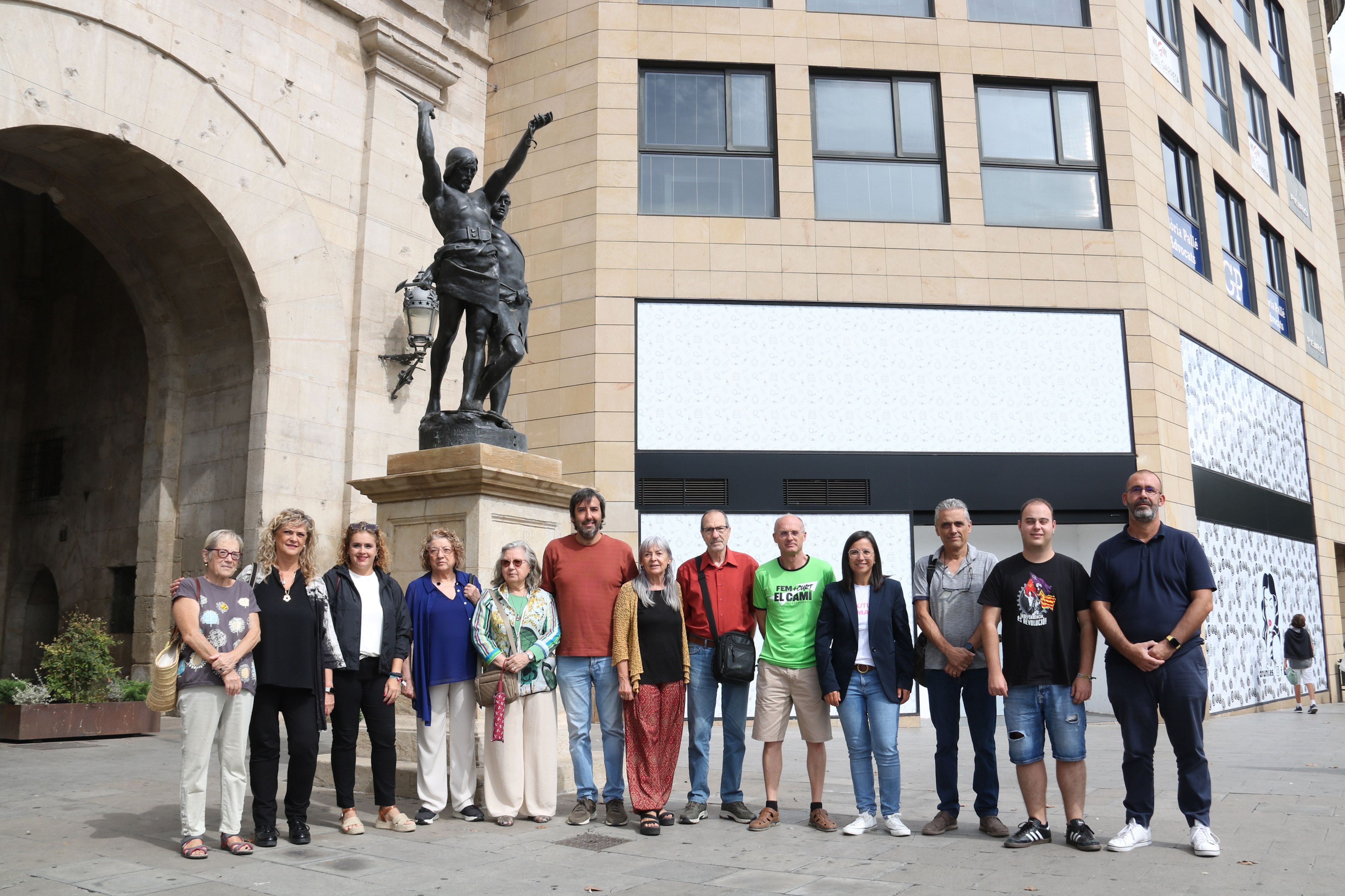 Imatge dels organitzadors de la manifestació de la Diada a Lleida