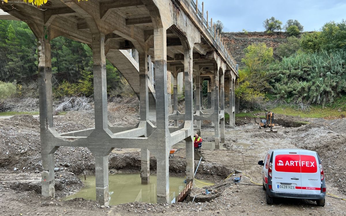 La estructura del pont dels Palillos