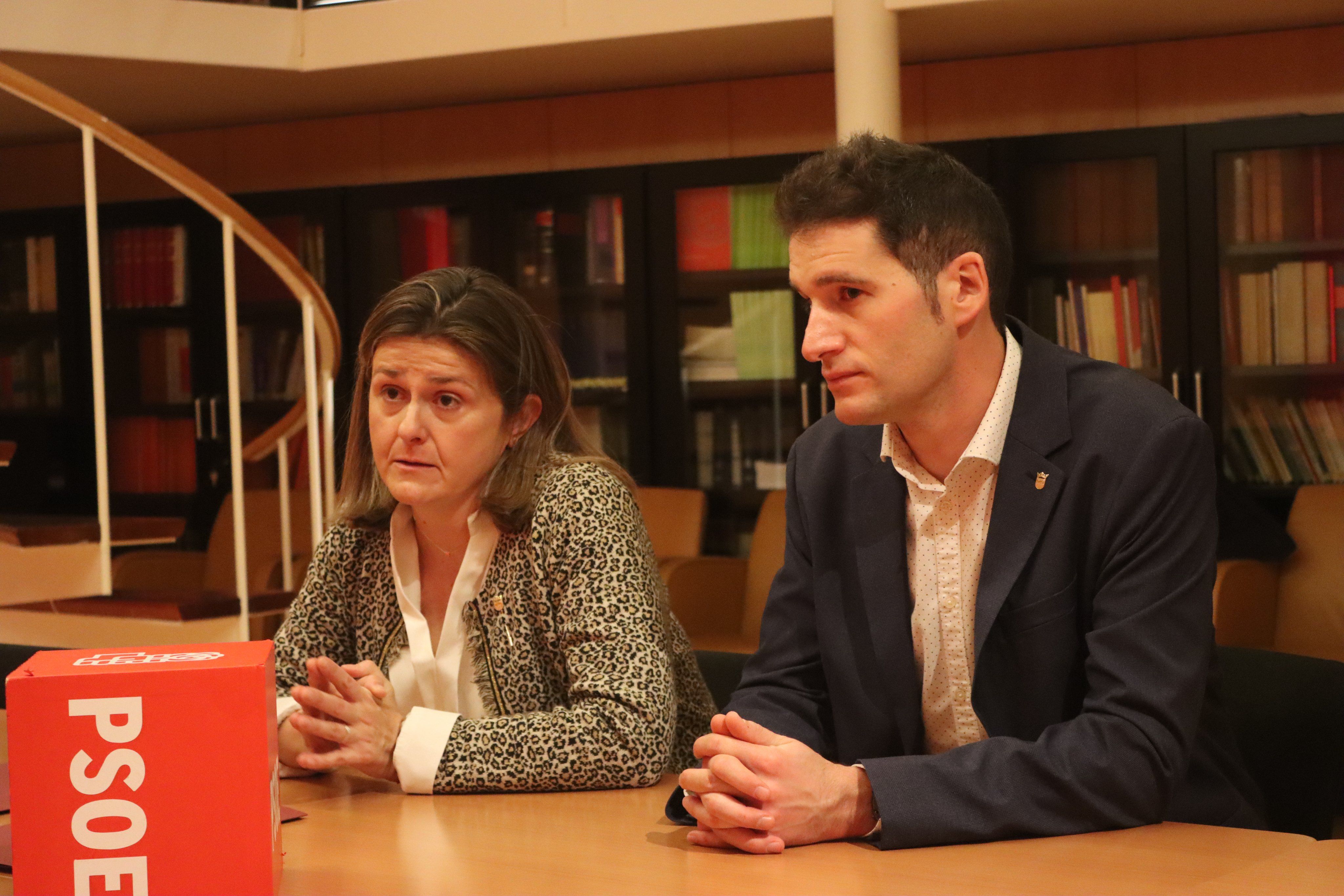 La síndica d'Aran, Maria Vergés, en una reunió amb el PSOE a Madrid