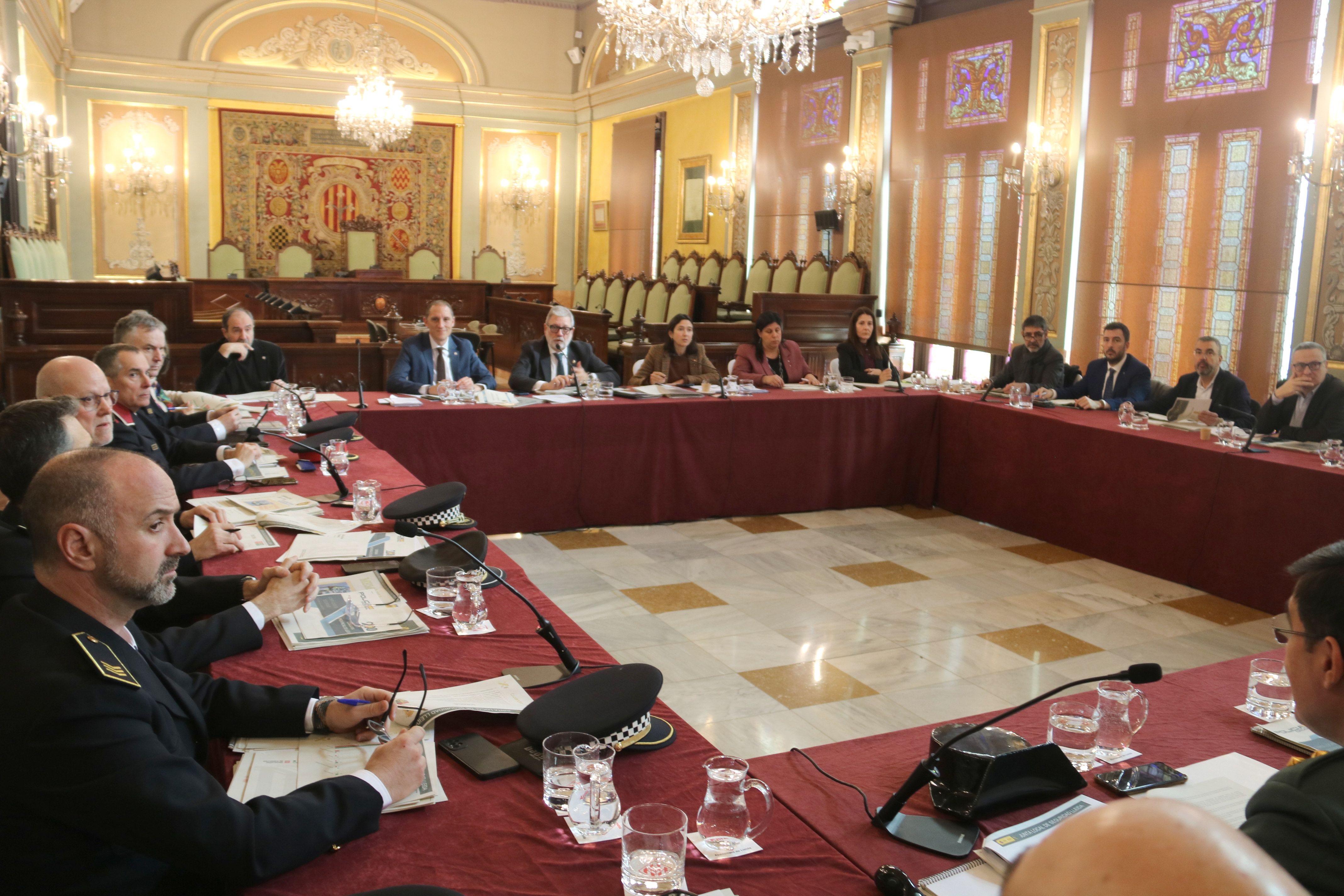 Junta local de seguretat a la Paeria de Lleida amb la consellera d'Interior, Núria Parlon