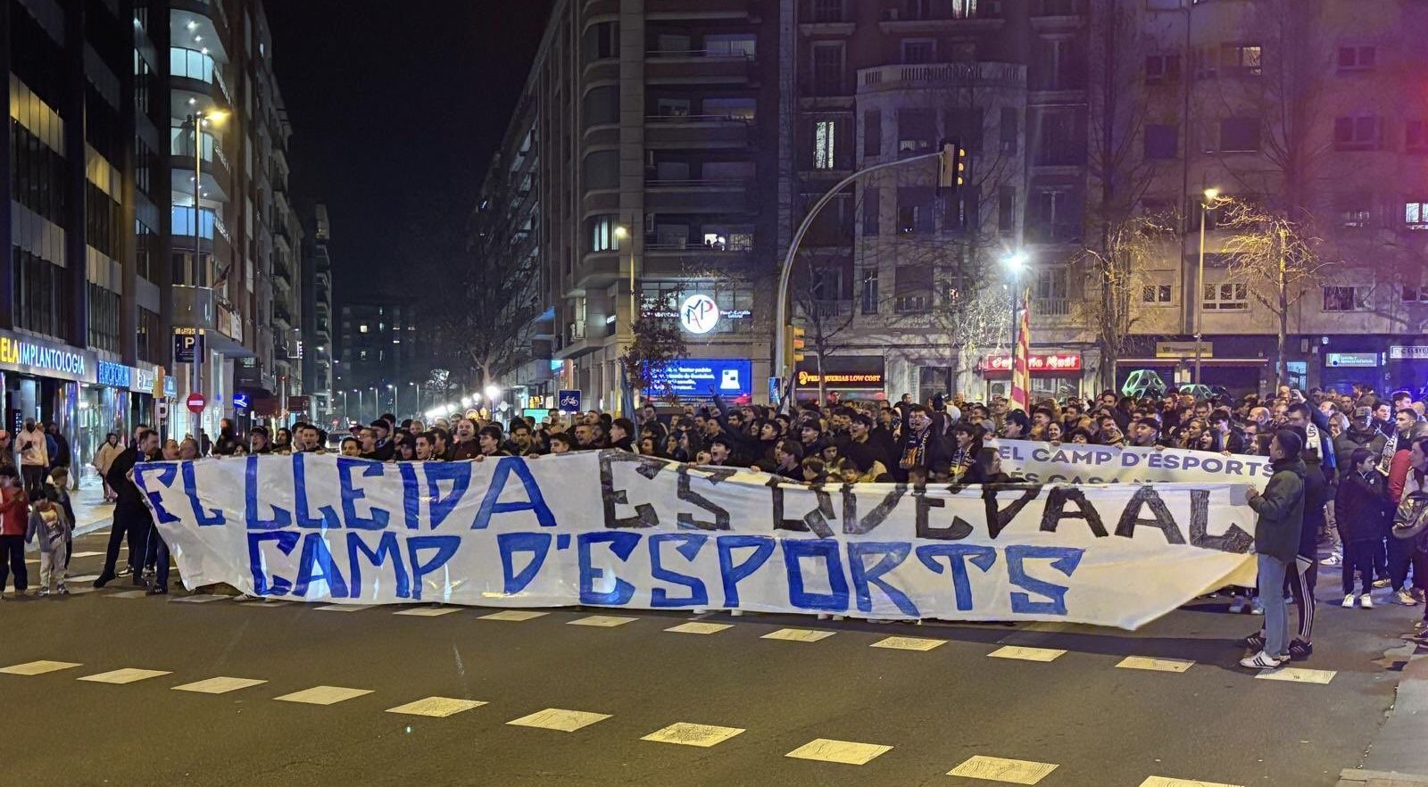 Imatge de la mobiltzació pels carrers de Lleida