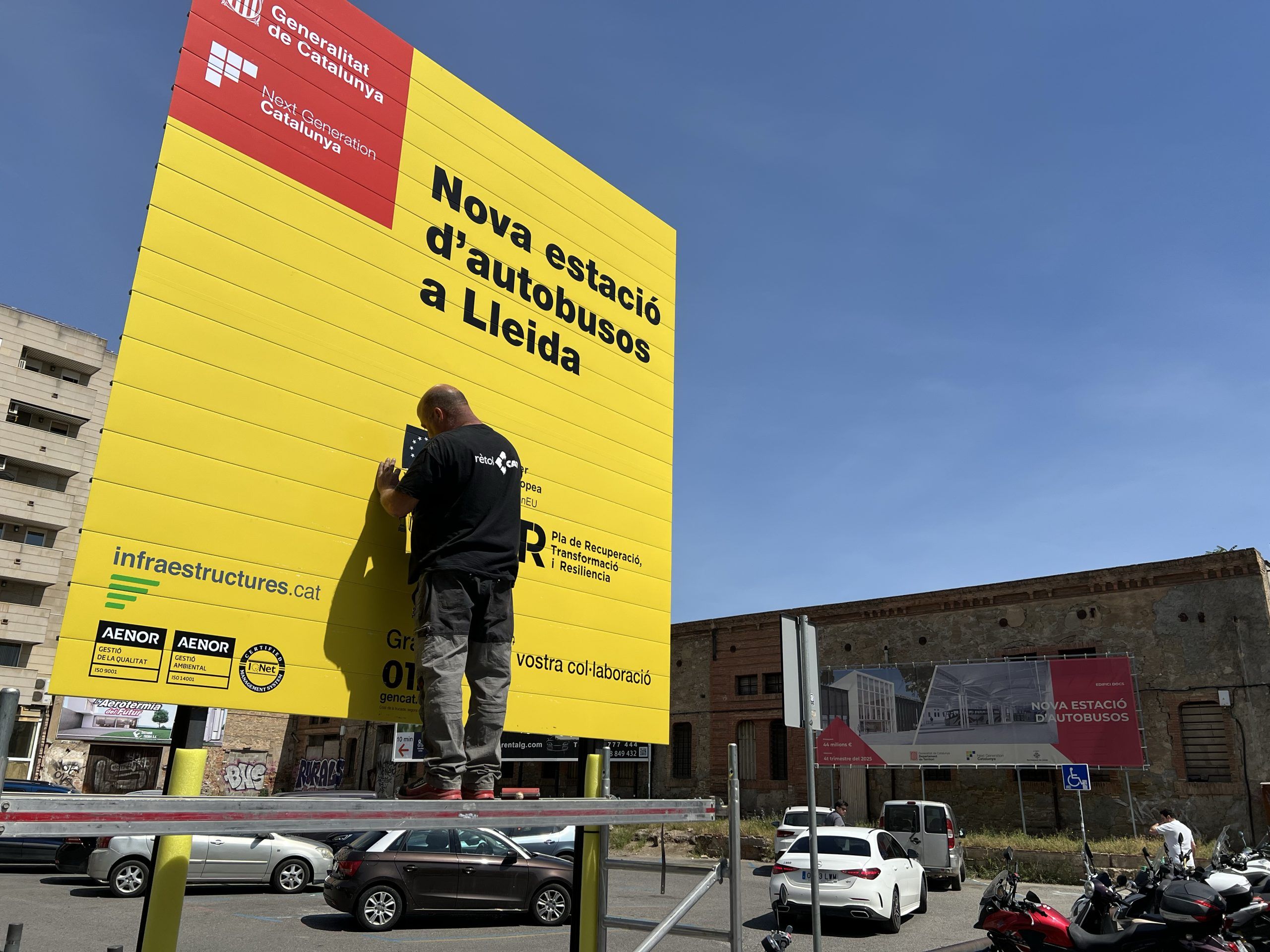 Indret on es fan les obres de l'estació d'autobusos