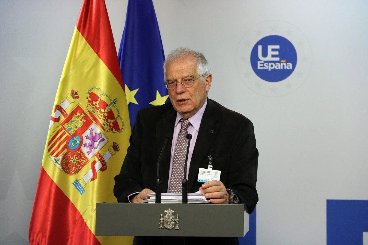 El ministre Josep Borrell avui a la Moncloa. 