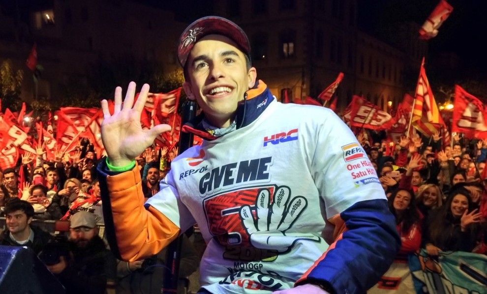 Márquez, celebrant el títol de campió del món
