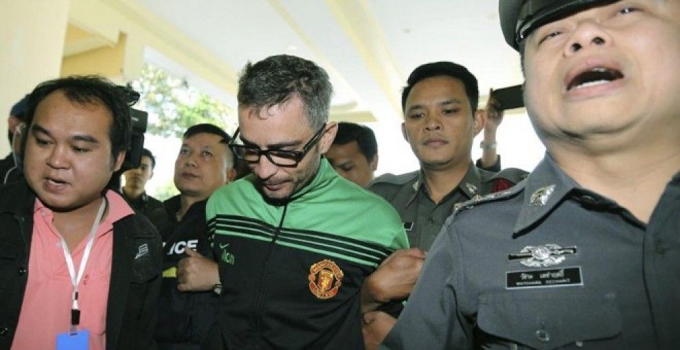Artur Segarra a la seva arribada a Bangkok després d'haver estat detingut a Cambodja