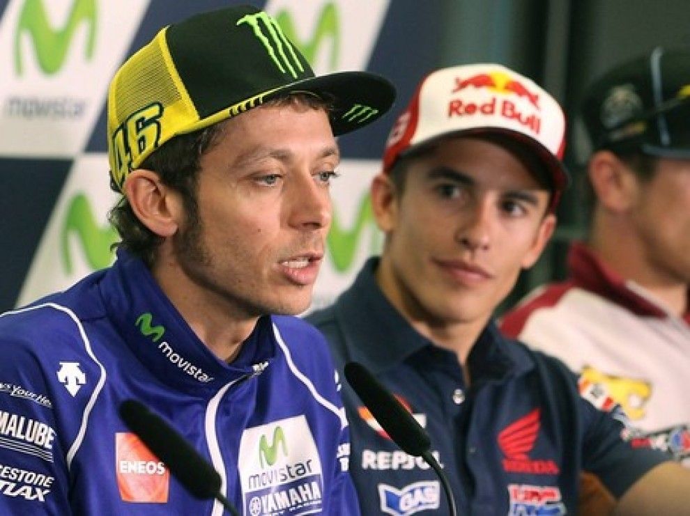Rossi i Márquez, en una roda de premsa