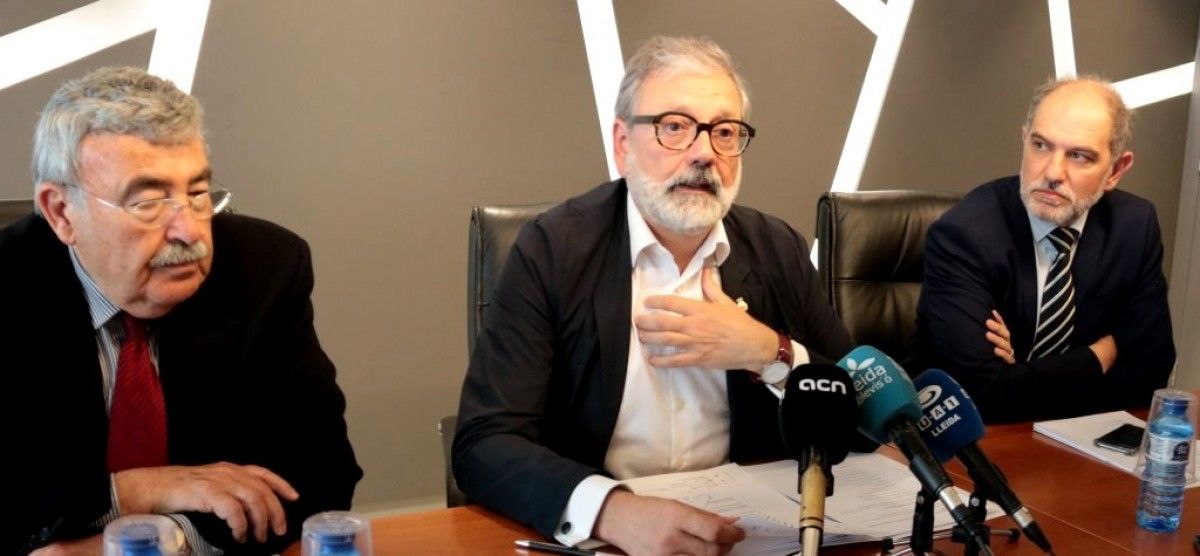 Larrosa, amb el director de Fira de Lleida i el president de la Cambra de Comerç
