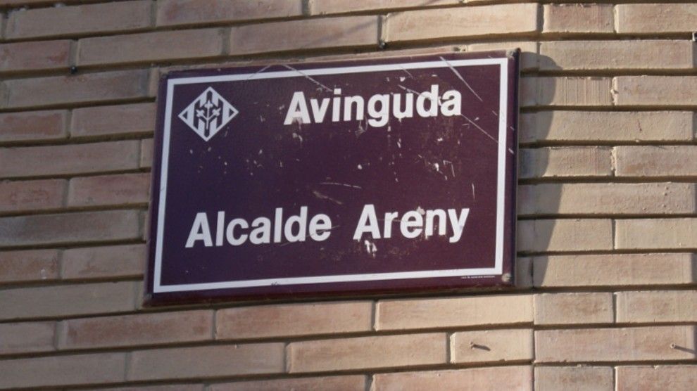 Placa de l'avinguda Alcalde Areny