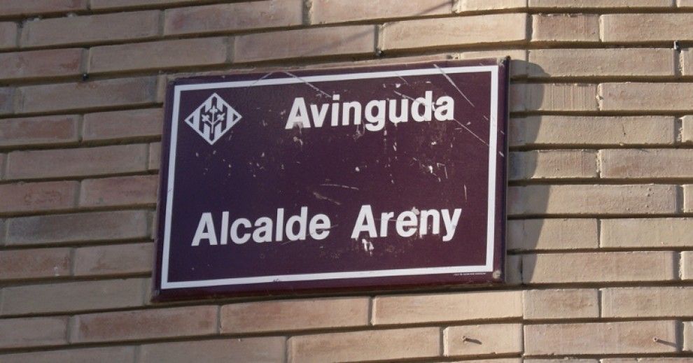 Placa de l'avinguda Ramon Areny de Lleida