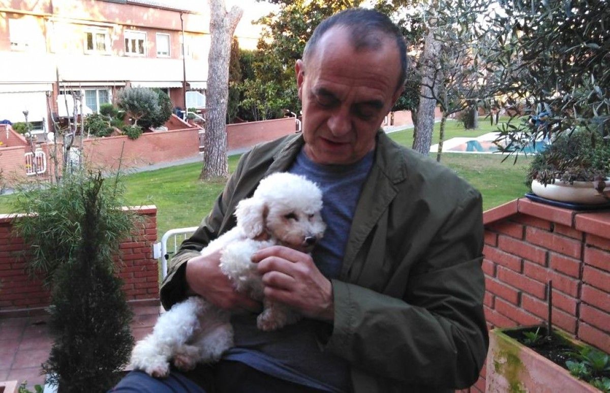 Miquel Pueyo amb la seva mascota