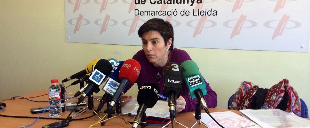Marta Camps en un moment de la roda de premsa el passat mes de febrer