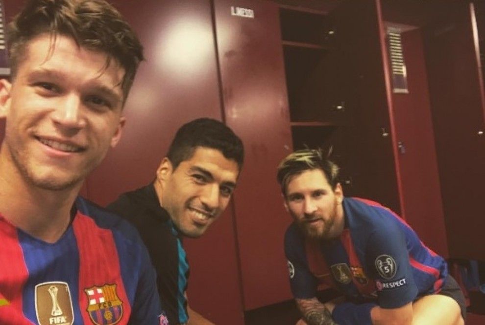 Cardona, amb Suárez i Messi