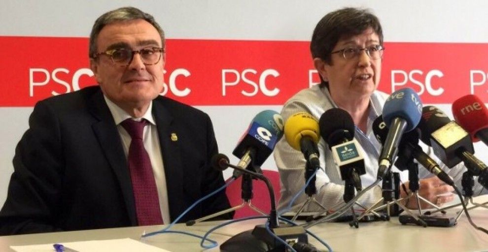 Àngel Ros i Tere Cunillera, la nova presidenta del PSC de Lleida