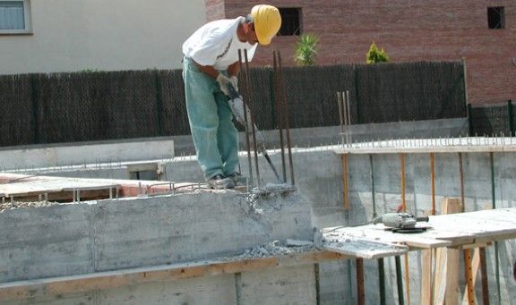 Imatge d'un treballador de la construcció