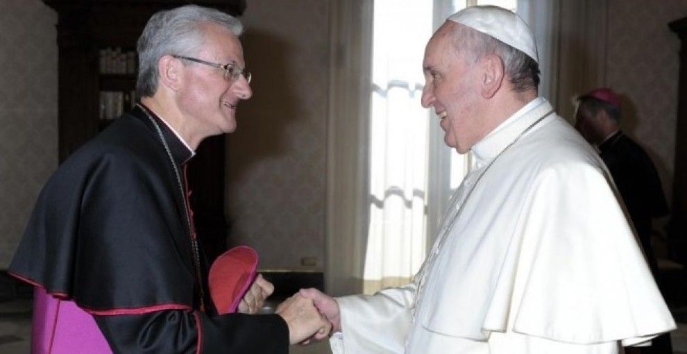 Joan-Enric Vives, amb el Papa Francesc