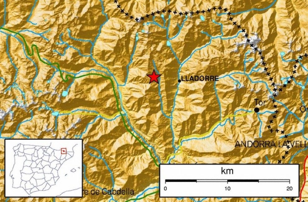 L'epicentre es va situar al terme municipal de la Guingueta d'Àneu