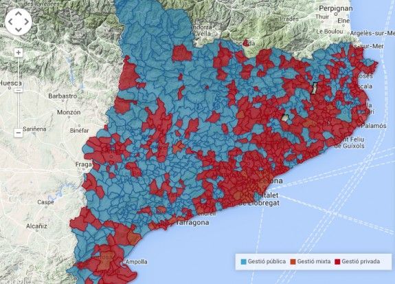 Les dades, disponibles en el nou mapa interactiu que presenta Aigua és Vida a la nova web, reflecteixen també com el sector privat es mou únicament amb interès mercantil.