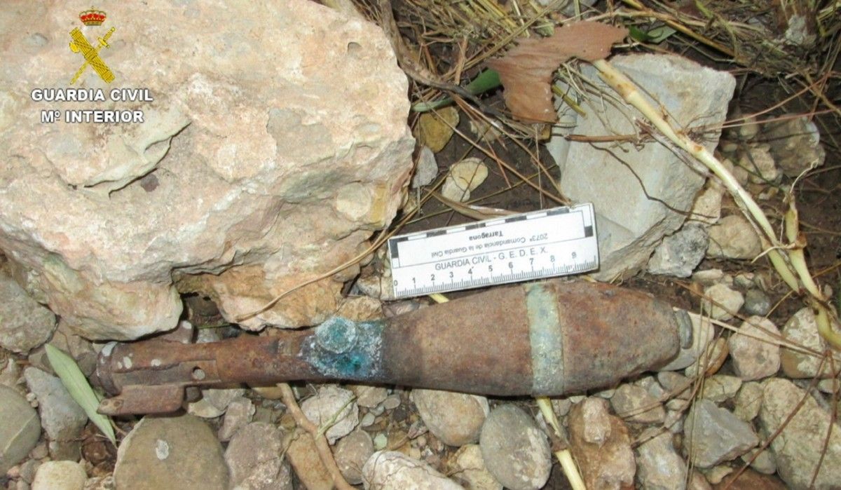 Imatge del projectil trobat a Aitona