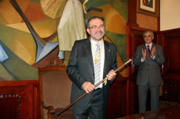 Moment de la investidura de Joan Reñé com a president de la Diputació, el passat 11 de juliol.