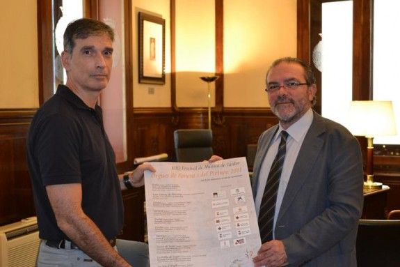 El president de la Diputació de Lleida amb Miquel González, president de l'Associació d'Amics de l'Orgue de les Comarques de Lleida