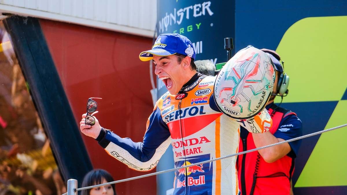 Márquez, celebrant la victòria al Gran Premi de Catalunya