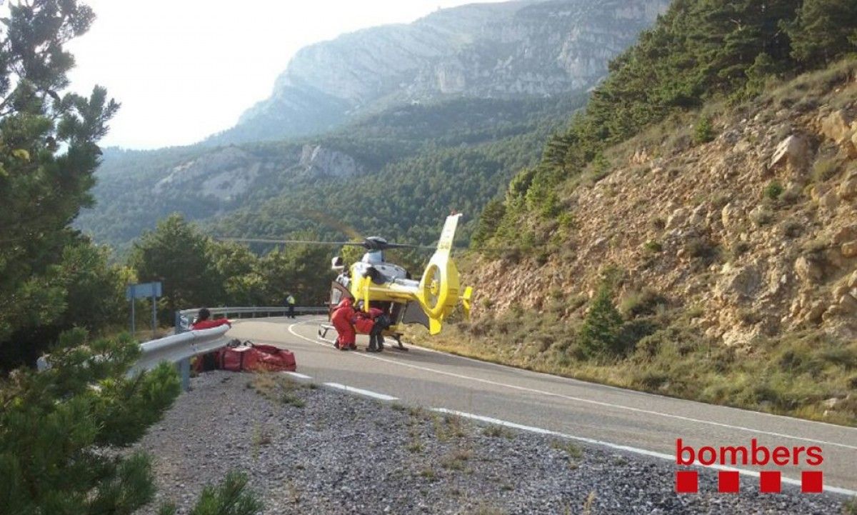 Imatge de l'helicòpter al lloc dels fets