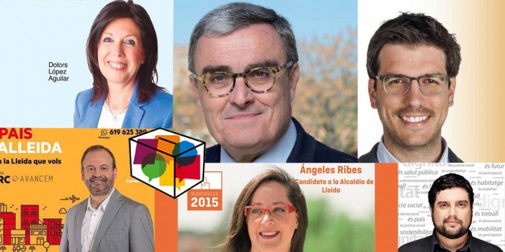 Imatges dels cartells electorals dels principals candidats de Lleida
