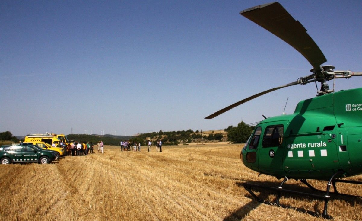 Imatge d'un helicòpter durant la campanya de la sega