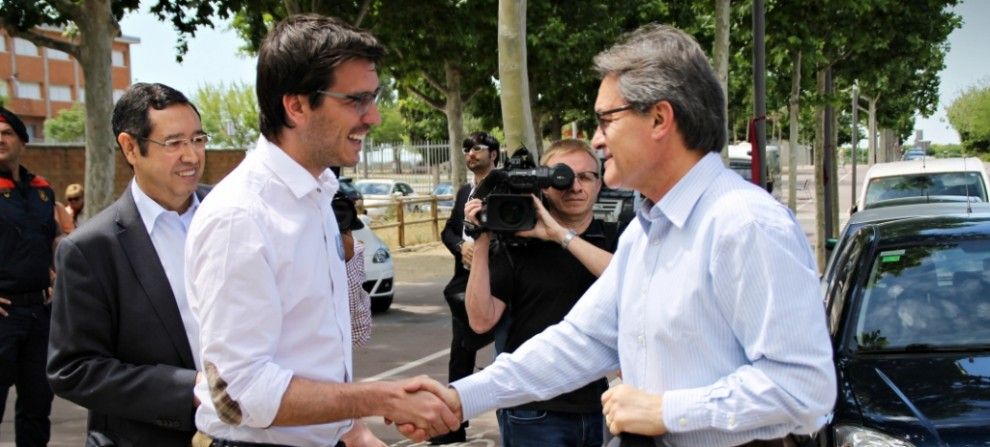 Toni Postius saludant Artur Mas aquest dissabte a Lleida
