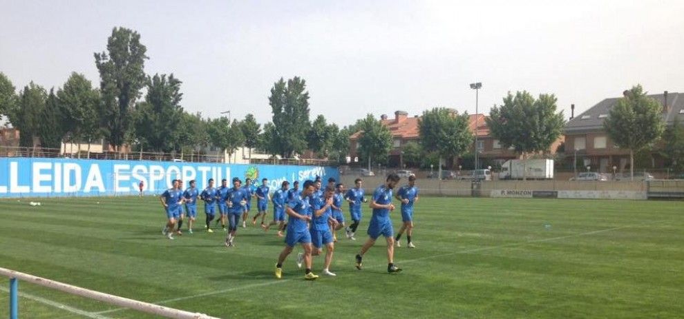 Imatge d'un entrenament del Lleida Esportiu