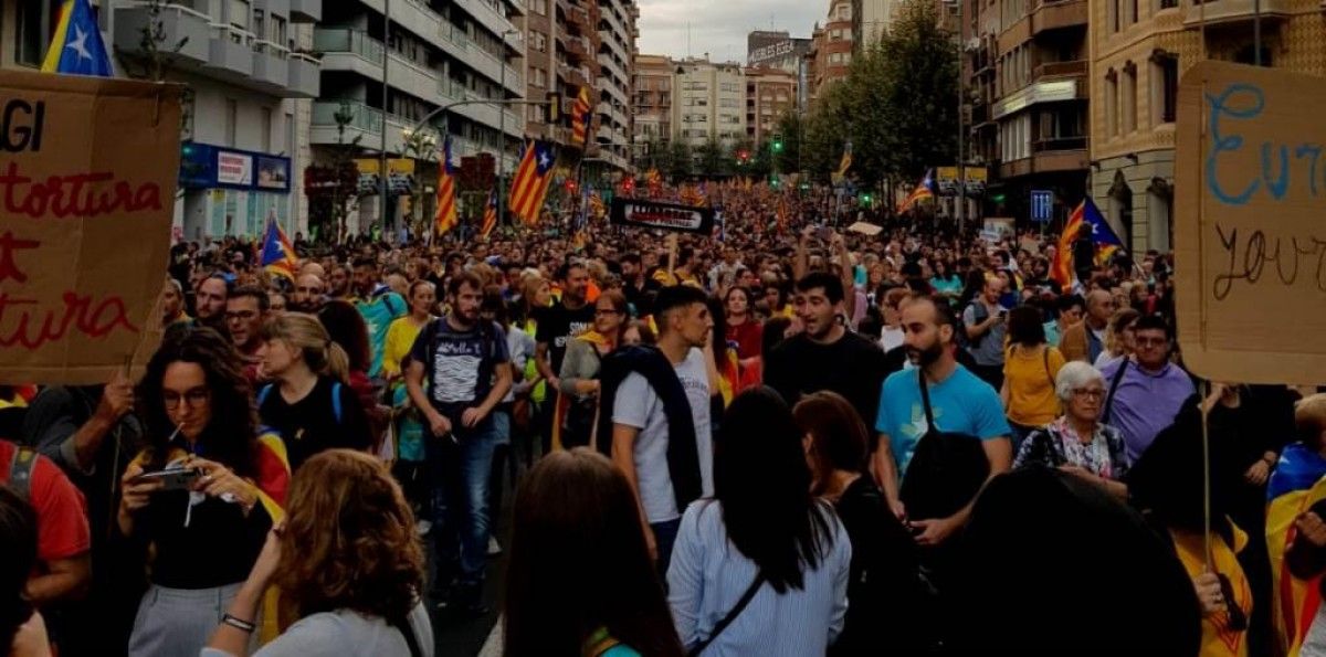 Imatge de la manifestació de Lleida