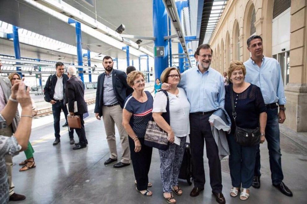 Rajoy i Sánchez han coincidit a l'estació de tren de Lleida