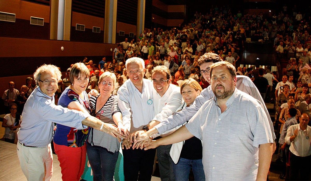 Carme Forcadell i Oriol Junqueras, al míting de Balaguer