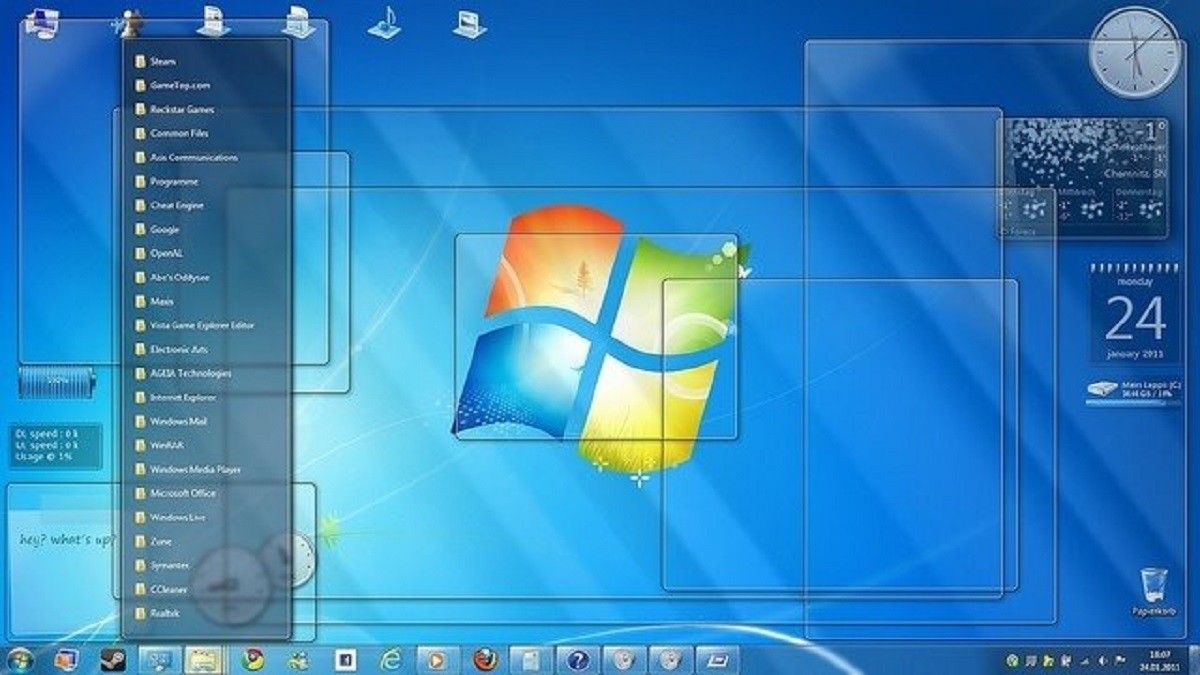 L'escriptori d'un ordinador amb Windows 7.