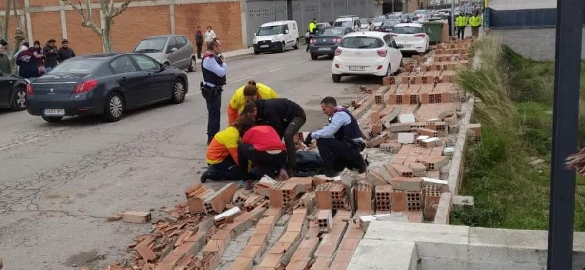 Imatge del mur caigut a Balaguer