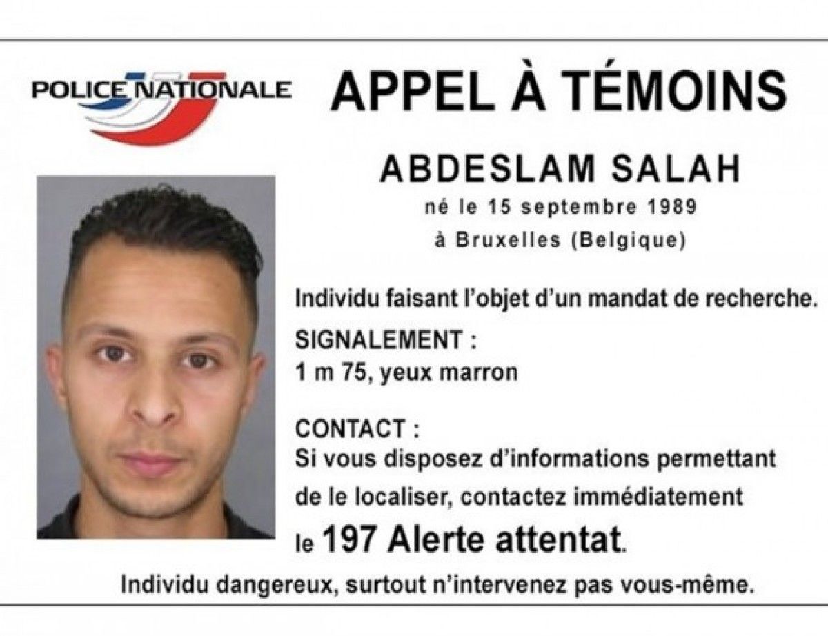 Abdeslam Salá, en una imatge publicada per la policia francesa